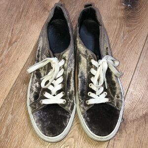 M. Gemi Brown Velvet Sneakers Size 37 1/2/7 1/2